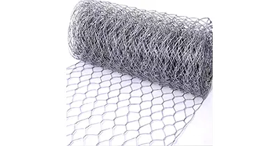 chicken wire rock fence